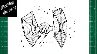 How to Draw a Tie Fighter  Star Wars Spaceship [upl. by Craggy]