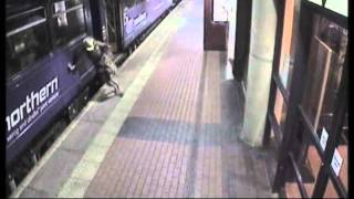 CCTV released of drunk woman falling under train [upl. by Naitsihc97]