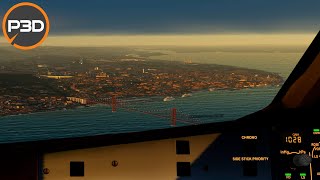 P3Dv5  FSLabs A320  Sunset landing in Lisbon [upl. by Ethelred]