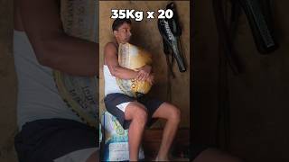 35Kg x 20 Sandbag Box Squats sandbags [upl. by Ardnosac]