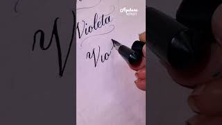 😌 Caligrafía RELAJANTE Violeta caligrafia satisfayingcalligraphy caligrafiabonita satisfaying [upl. by Dorothee]