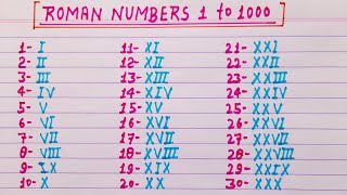 Roman numerals 1 to 1000  Roman numbers 1 to 1000  Roman ginti 1 to 1000 [upl. by Artapoelc7]