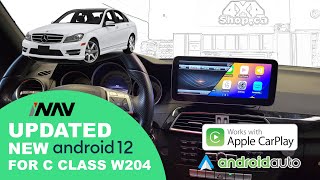 INFOTAINMENT INAV Android 12 screen Mercedes Benz C Class W204 NTG4547 Apple CarPlay Android Auto [upl. by Birgit]