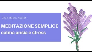 MEDITAZIONE GUIDATA SEMPLICE esercizio di respirazione per rilassarsi calmare ansia e stress [upl. by Gunter]