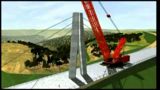 3D Visualisation of Millau Viaduct construction [upl. by Hogue271]