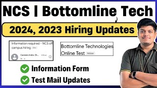 NCS 2023 2024 Hiring Information Form  Bottomline Technologies Online Test Updates  Test Pattern [upl. by Iot]