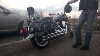 Yamaha XV 1600 Road Star  Vance amp Hines Longshots sound test [upl. by Hanikehs184]