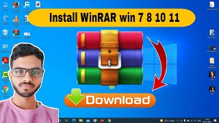 how to Install WinRAR on windows 10  latest version 2022 HINDI [upl. by Ymor]