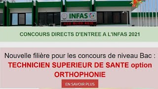 Concours DEntrée A LINFAS 2021  En Savoir Plus Sur La Nouvelle Filière  Concours Niveau BAC [upl. by Nohtiek]