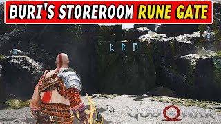 God of War  Rune Gate on Buris Storeroom Guide The Lake of Nine [upl. by Alywt]