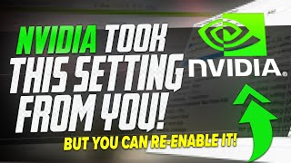 🔧 Nvidia TOOK this SETTING away from you…heres how to add it back [upl. by Nyleda]