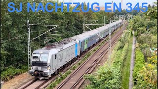 Nachtzug der SJ  EN 345 aus Stockholm Central mit RAILPOOL SIEMENS VECTRONLok in BerlinWestend [upl. by Nnyl265]