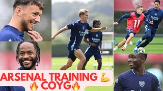 WATCH ARSENAL FIRST TEAM TRAIN AHEAD OF TOMORROW’S CLAH AGAINST CHELSEA  London derby [upl. by Tacita572]