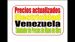 Venezuela Tabulador de Albañilería Precios de mano de obra [upl. by Enirtak]