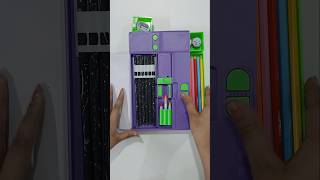 Purple multifunction jumbo pencil box with filling aesthetic stationery stationery pencilbox [upl. by Yesteb200]