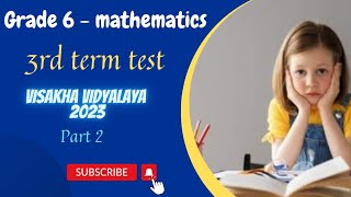 grade 6 maths English medium  grade 6 third term test  education wamh [upl. by Marr]