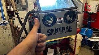 New Central machinery bench top blast cabinet 59477 sold by harbor freight Part 1 [upl. by Mientao]