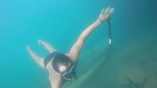 Baiae Bacoli Shipwrek Gulf of Naples Freediving GoPro Italy [upl. by Yenahteb]