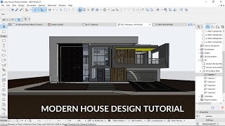 Project From StartFinish  Save 50 Time Designing Modern House Concept in ArchiCAD Tutorial [upl. by Yedok]