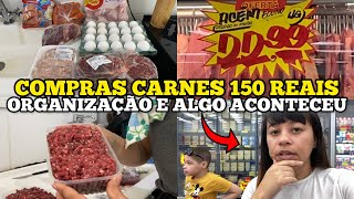 COMPRAS DE CARNES COM 150 REAIS E ORGANIZAÇÃO DO FREEZER  ACONTECEU UMA COISA  Caiçara e Carioca [upl. by Nussbaum205]