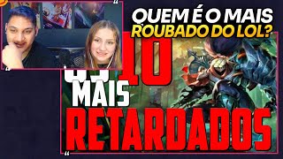 OS 10 CAMPEÕES MAIS QUEBRADOS DO LEAGUE OF LEGENDS  REACT EM CASAL [upl. by Slorac535]