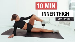 10 MIN INNER THIGH BURN Workout  With Weights At Home [upl. by Haggar94]