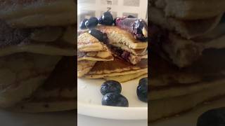 How to make the best blueberry pancakes in the world pancake blueberrypancakes short healthyfood [upl. by Haldan]