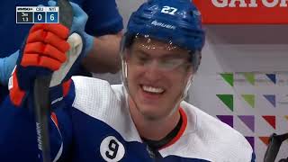 Anders Lee HatTrick Goal amp PostGame March 10 2022 Blue Jackets at Islanders UBS Arena MSG Plus [upl. by Catarina]