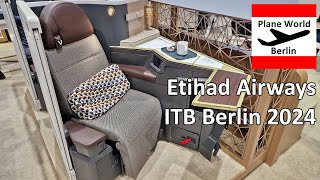 Etihad Airways Airbus A350 Business Class seat mockup at ITB Berlin 2024  New inflight amenities [upl. by Avis790]