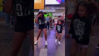 Scarlett and tacoriaaria in Times Square timesquare dancetrend watashi [upl. by Derreg763]