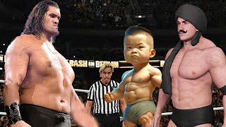 Dara Singh Muscle Baby vs Great Khali Match [upl. by Attwood]