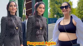 Sonam Kapoor 2nd Pregnancy in Polka Dot Dress after Son Vayu Turns 2 [upl. by Renae426]