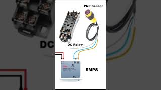 Pnp sensor to smps and relay connection relay smps pnp sensor electrician youtubeshort [upl. by Austine728]