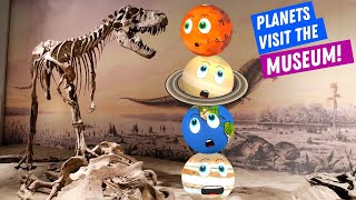 The Solar System Planets visit a Museum Learning about Space and Earth [upl. by Hines]