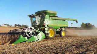 John Deere 9870 STS combine harvesting Soybeans [upl. by Favian57]