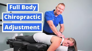 Pinched Nerve in Neck Relief with Full Body Chiropractic Adjustment  Chiropractor Exam amp Adjustment [upl. by Ydnerb]