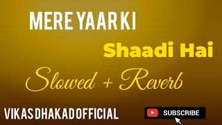 Mere Yaar Ki Shaadi Hai  Slowed And Reverb  Udit Narayan Sonu Alka Yagnik Vikas Dhakad Official [upl. by Turmel]