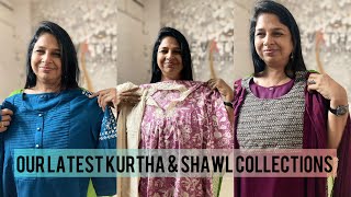 OUR LATEST KURTHA amp SHAWL COLLECTIONS  Revathy wedding collections muvattupuzha mob8089575564 [upl. by Angelita558]