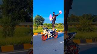 R15 WHITE LOVER ❣️🦅r15v4 motovlog shortvideo rider bikelife trending [upl. by Toinette]