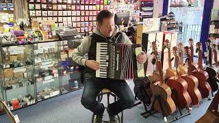 Mark Playing A 2nd Hand Serenellini 72 Bass Accordion  Hobgoblin Music Birmingham [upl. by Jamille]