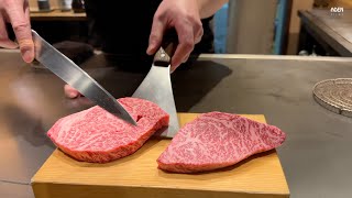 Japans Richest Steaks  handled by Rare Teppanyaki Chef [upl. by Lynnell124]