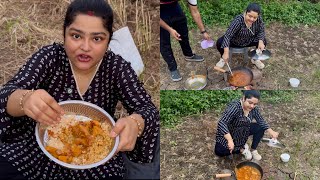 MAINE PEHLI BAAR BANAYA KHET MAI CHICKEN CURRY 🔥😋🙏🏼 [upl. by Lavena]