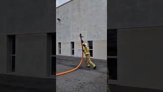 Hose pipe handling method hosepipe hose drill firefighters fire bridge [upl. by Ahsied]