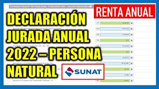 Declaración Anual SUNAT 2022 Persona Natural Formulario Virtual 709 Renta Anual [upl. by Eldoree293]