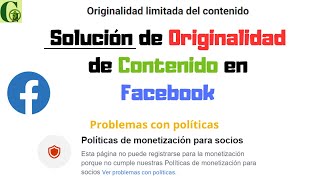 Quitar originalidad de contenido en facebookOriginalidad limitada del contenido solucion 2024 [upl. by Carothers]