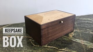 Making A Walnut Keepsake Box  box joints raised panel lid [upl. by Claudette]