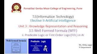 35 Predicate Logic or First Order LogicFOL in Artificial Intelligence  WellFormed Formula WFF [upl. by Aidnis]