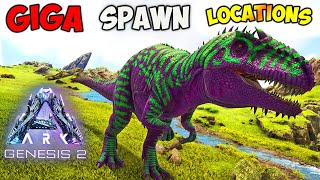 ARK Genesis 2  BEST GIGA Spawn LOCATIONS [upl. by Akiemaj]