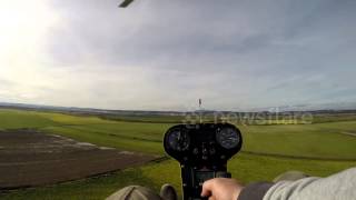 Autogyro plane makes an emergency landing and crashes [upl. by Davine]