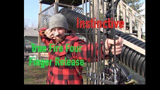 Instinctive Archery  TRUE FIRE FOUR FINGER RELEASE  Oneida Phoenix bare bow with a release [upl. by Gavra]